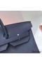 Hermes Birkin 40 Retourne Handmade Bag In Blue Nuit Clemence Leather