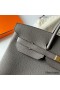 Hermes Birkin 40 Retourne Handmade Bag In Etain Clemence Leather