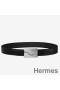 Hermes Black A Cheval Belt Buckle 32 MM Reversible Leather