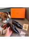 Hermes Blossom Mules 60mm In Black Goatskin