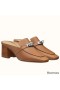 Hermes Blossom Mules 60mm In Brown Goatskin