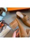 Hermes Blossom Mules 60mm In Brown Goatskin
