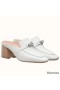 Hermes Blossom Mules 60mm In White Goatskin