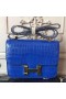 Hermes Blue Constance MM 24cm Crocodile Bag
