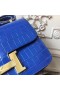 Hermes Blue Constance MM 24cm Crocodile Bag