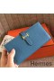 Hermes Blue Jean Clemence Bearn Gusset Wallet