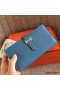 Hermes Blue Jean Clemence Bearn Gusset Wallet