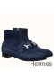 Hermes Blue Saint Honore Ankle Boots