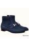 Hermes Blue Saint Honore Ankle Boots