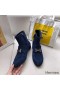 Hermes Blue Saint Honore Ankle Boots