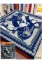 Hermes Blue Zouaves et Dragons Bandana Shawl 140