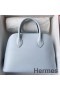 Hermes Bolide 1923 25 Handmade Bag In Blue Brume Epsom Calfskin