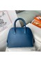 Hermes Bolide 1923 25 Handmade Bag In Deep Blue Evercolor Calfskin