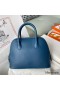 Hermes Bolide 1923 25 Handmade Bag In Deep Blue Evercolor Calfskin
