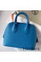 Hermes Bolide 1923 Mini Handmade Bag In Blue Frida Chevre Mysore Leather