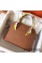 Hermes Bolide 27 Handmade Bag In Gold Clemence Leather