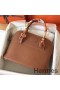 Hermes Bolide 35 Handmade Bag In Gold Clemence Leather