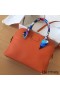 Hermes Bolide 35 Handmade Bag In Orange Clemence Leather