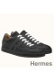 Hermes Boomerang Sneakers In Black Epsom Leather