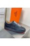 Hermes Boomerang Sneakers In Black Epsom Leather