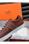 Hermes Boomerang Sneakers In Brown Epsom Calfskin