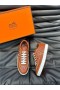 Hermes Boomerang Sneakers In Brown Epsom Calfskin