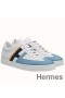 Hermes Boomerang Sneakers In Multicolore Blue Leather