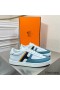 Hermes Boomerang Sneakers In Multicolore Blue Leather