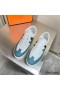 Hermes Boomerang Sneakers In Multicolore Blue Leather