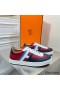 Hermes Boomerang Sneakers In Multicolore Bordeaux Leather