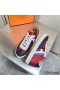 Hermes Boomerang Sneakers In Multicolore Bordeaux Leather