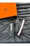 Hermes Boomerang Sneakers In Noir Epsom Calfskin