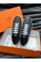 Hermes Boomerang Sneakers In Noir Epsom Calfskin