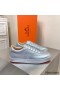 Hermes Boomerang Sneakers In Silver Epsom Leather