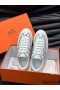 Hermes Boomerang Sneakers In White Epsom Calfskin
