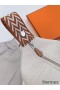 Hermes Bride - a - Brac Large Case in Ecru Canvas with Brown Zigzag Motifs