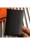 Hermes Calvi Card Holder In Black Epsom Leather