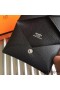 Hermes Calvi Card Holder In Black Epsom Leather