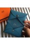 Hermes Calvi Card Holder In Blue Jean Epsom Leather