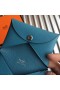 Hermes Calvi Card Holder In Blue Jean Epsom Leather