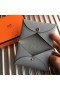 Hermes Calvi Card Holder In Blue Lin Epsom Leather