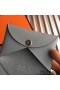 Hermes Calvi Card Holder In Blue Lin Epsom Leather