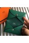 Hermes Calvi Card Holder In Green Epsom Leather