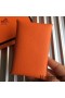 Hermes Calvi Card Holder In Orange Epsom Leather