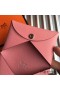 Hermes Calvi Card Holder In Pink Epsom Leather