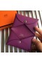 Hermes Calvi Card Holder In Purple Epsom Leather