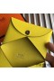 Hermes Calvi Card Holder In Yellow Epsom Leather