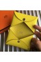 Hermes Calvi Card Holder In Yellow Epsom Leather