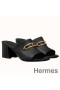 Hermes Camilla Mules 60MM In Black Calfskin