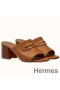 Hermes Camilla Mules 60MM In Brown Calfskin